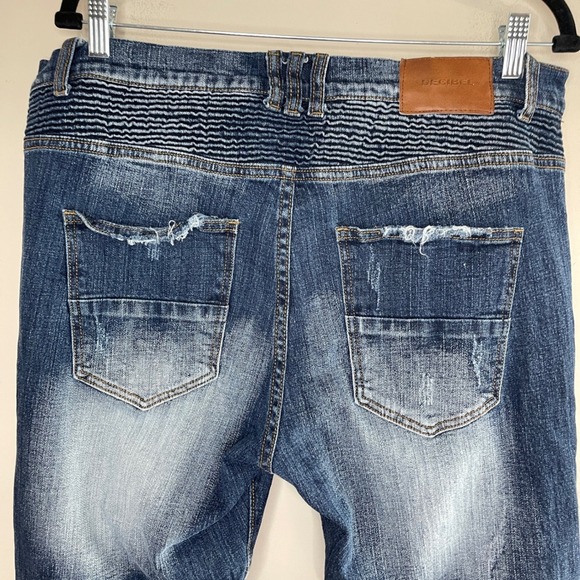 ❄️3/$20 DECIBEL Men's Moto Zip Pocket Skinny Jeans, 38x34 - Picture 6 of 9